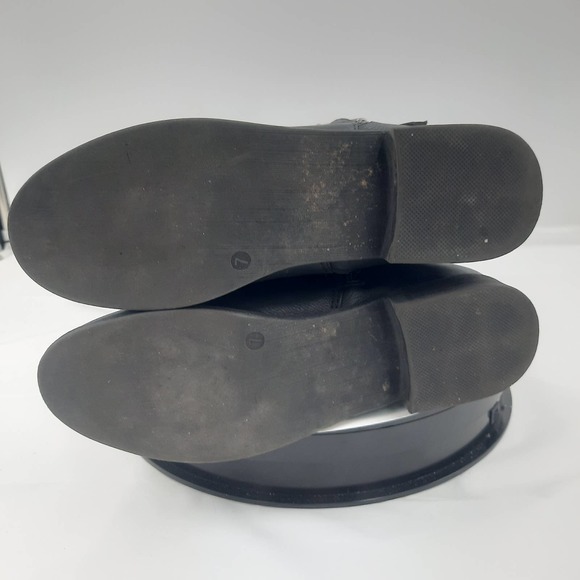 Just Fab Ardera Black Faux Leather, Buckle Straps Inside zip knee high boots 7 - Picture 4 of 9